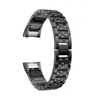 eses Luxusní kovový řemínek pro Fitbit Charge 2 - Černý