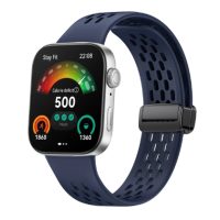 eses Silikonový dírkovaný řemínek s magnetickou přezkou pro Huawei Watch Fit 3 - Modrý