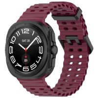 eses Silikonový dírkovaný řemínek pro Samsung Galaxy Watch Ultra 47 mm - Vínový