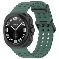 eses Silikonový dírkovaný řemínek pro Samsung Galaxy Watch Ultra 47 mm - Zelený