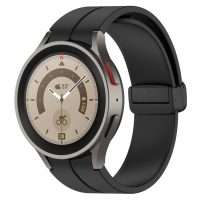 eses Silikonový řemínek s magnetickou přezkou pro Samsung Galaxy Watch 4, 5, 6, 7 - Černý