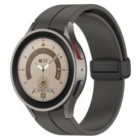 eses Silikonový řemínek s magnetickou přezkou pro Samsung Galaxy Watch 4, 5, 6, 7 - Tmavě šedý