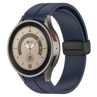 eses Silikonový řemínek s magnetickou přezkou pro Samsung Galaxy Watch 4, 5, 6, 7 - Tmavě modrý