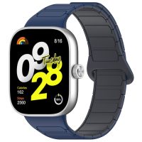 eses Silikonový magnetický řemínek pro Xiaomi Redmi Watch 4, Smart Band 8 Pro a 9 Pro - Modrý