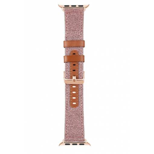 Foto - eses Kožený formální řemínek pro Apple Watch - Růžový 42mm, 44mm, 45mm, 49mm