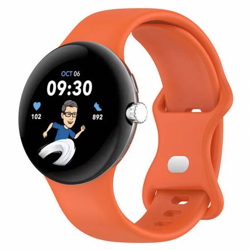 Foto - eses Silikonový řemínek pro Google Pixel Watch 1, 2 - Oranžový, velikost L