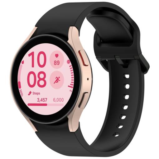 Foto - eses Silikonový řemínek pro Samsung Galaxy Watch 4, 5, 6, 7, FE - Černý, OneClick