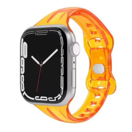 Foto - eses Silikonový transparentní řemínek pro Apple Watch - Oranžový, 38mm, 40mm, 41mm