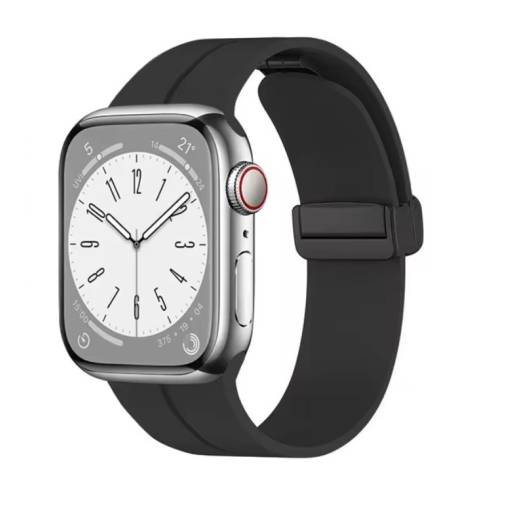 Foto - eses Silikonový řemínek pro Apple Watch - Magnetický černý L - 38mm, 40mm, 41mm