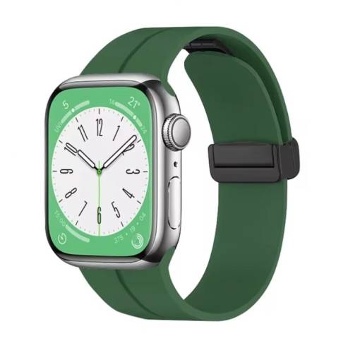 Foto - eses Silikonový řemínek pro Apple Watch - Magnetický zelený L - 38mm, 40mm, 41mm