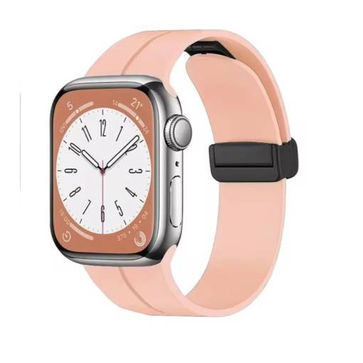 Foto - eses Silikonový řemínek pro Apple Watch - Magnetický růžový L - 38mm, 40mm, 41mm