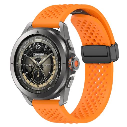 Foto - eses Silikonový řemínek s magnetickou sponou pro Xiaomi Redmi Watch 5 Active/Lite - Oranžový